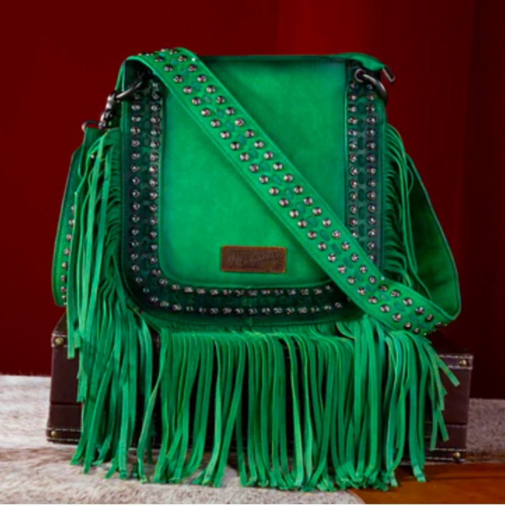 Wrangler Studded Crossbody Fringe Bag